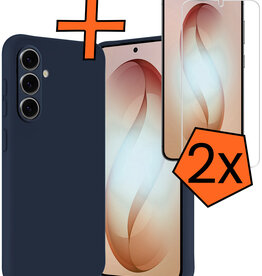 Nomfy Nomfy Samsung Galaxy S26 Hoesje Siliconen Met 2x Screenprotector - Donkerblauw