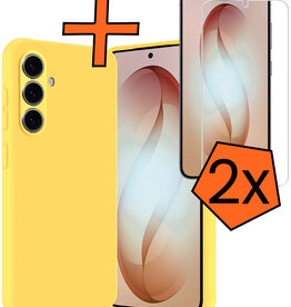 Nomfy Nomfy Samsung Galaxy S26 Hoesje Siliconen Met 2x Screenprotector - Geel