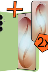 Nomfy Nomfy Samsung Galaxy S26 Hoesje Siliconen Met 2x Screenprotector - Groen