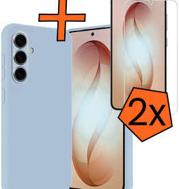 Nomfy Nomfy Samsung Galaxy S26 Hoesje Siliconen Met 2x Screenprotector - Lichtblauw
