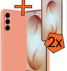 Nomfy Nomfy Samsung Galaxy S26 Hoesje Siliconen Met 2x Screenprotector - Perzik