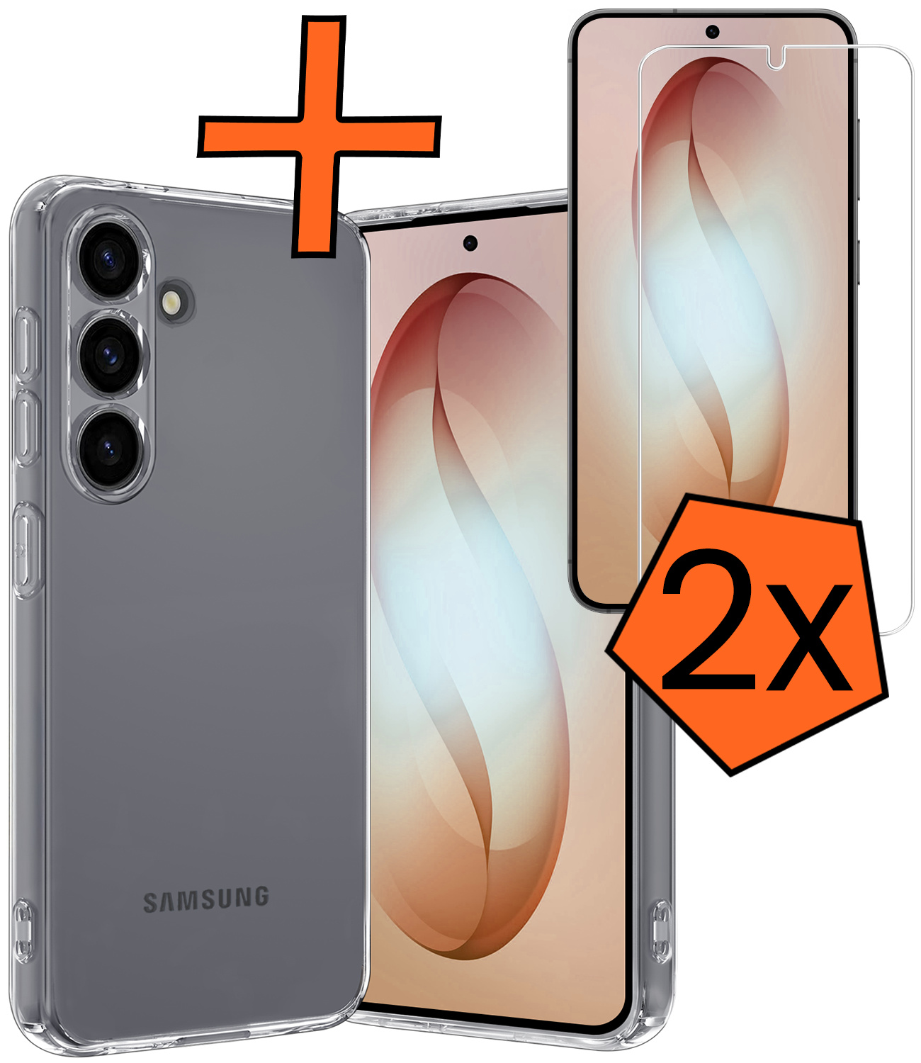 Nomfy Nomfy Samsung Galaxy S26 Hoesje Siliconen Met 2x Screenprotector - Transparant