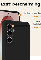 Nomfy Nomfy Samsung Galaxy S26 Hoesje Siliconen Met 2x Screenprotector - Zwart