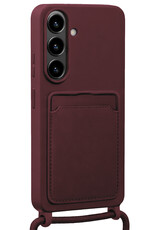 Nomfy Nomfy Samsung Galaxy S26 Hoesje Pashouder met Koord - Aubergine - 2 PACK