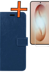 Nomfy Nomfy Samsung Galaxy S26 Hoesje Bookcase Met Screenprotector - Donkerblauw