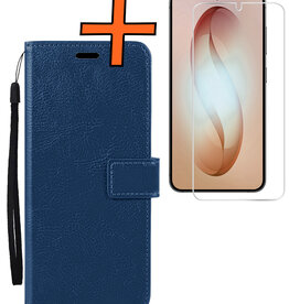Nomfy Nomfy Samsung Galaxy S26 Hoesje Bookcase Met Screenprotector - Donkerblauw