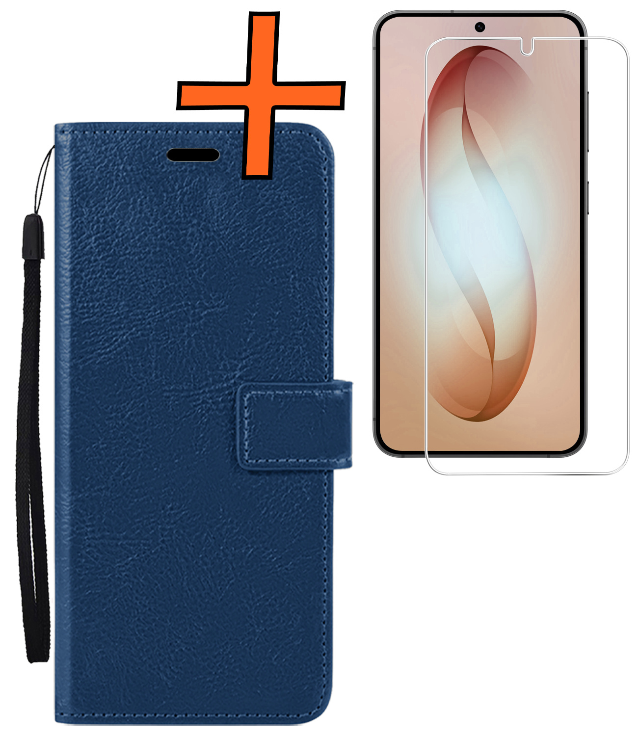 Nomfy Nomfy Samsung Galaxy S26 Hoesje Bookcase Met Screenprotector - Donkerblauw