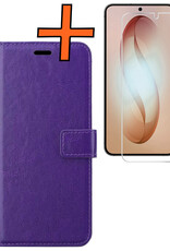 Nomfy Nomfy Samsung Galaxy S26 Hoesje Bookcase Met Screenprotector - Paars