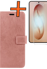 Nomfy Nomfy Samsung Galaxy S26 Hoesje Bookcase Met Screenprotector - Rose Goud