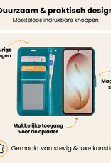 Nomfy Nomfy Samsung Galaxy S26 Hoesje Bookcase Met 2x Screenprotector - Turquoise