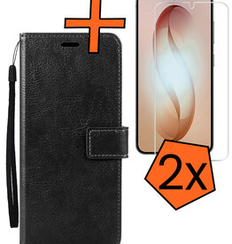 Nomfy Nomfy Samsung Galaxy S26 Hoesje Bookcase Met 2x Screenprotector - Zwart