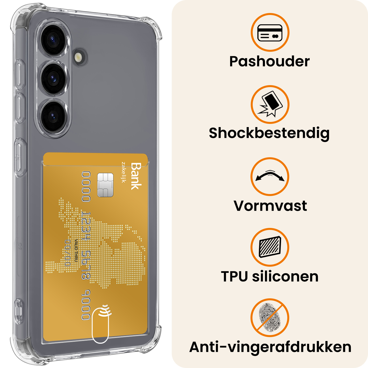 Nomfy Nomfy Samsung Galaxy S26 Plus Hoesje Pashouder Met Screenprotector