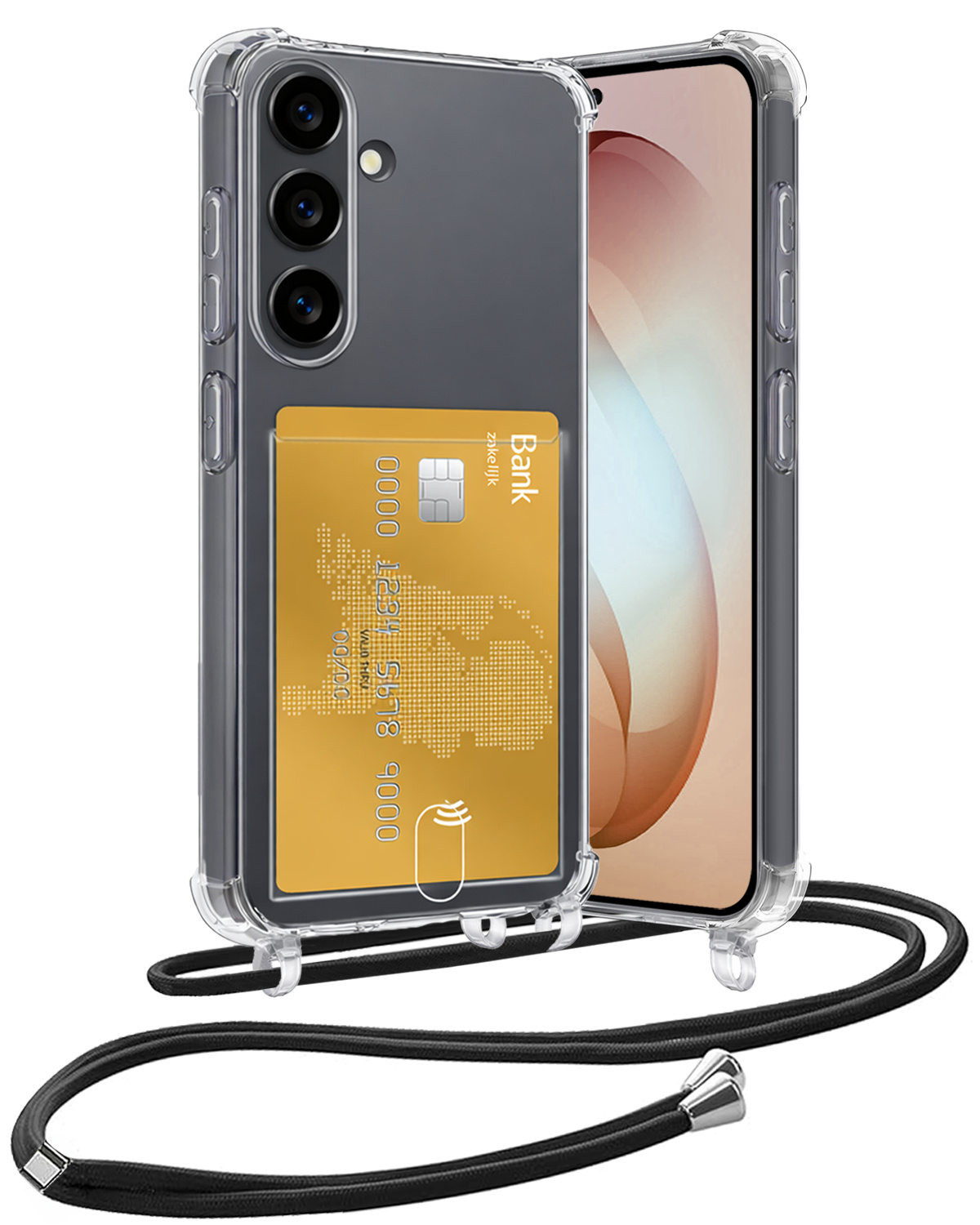 Nomfy Nomfy Samsung Galaxy S26 Plus Hoesje Pashouder met Koord