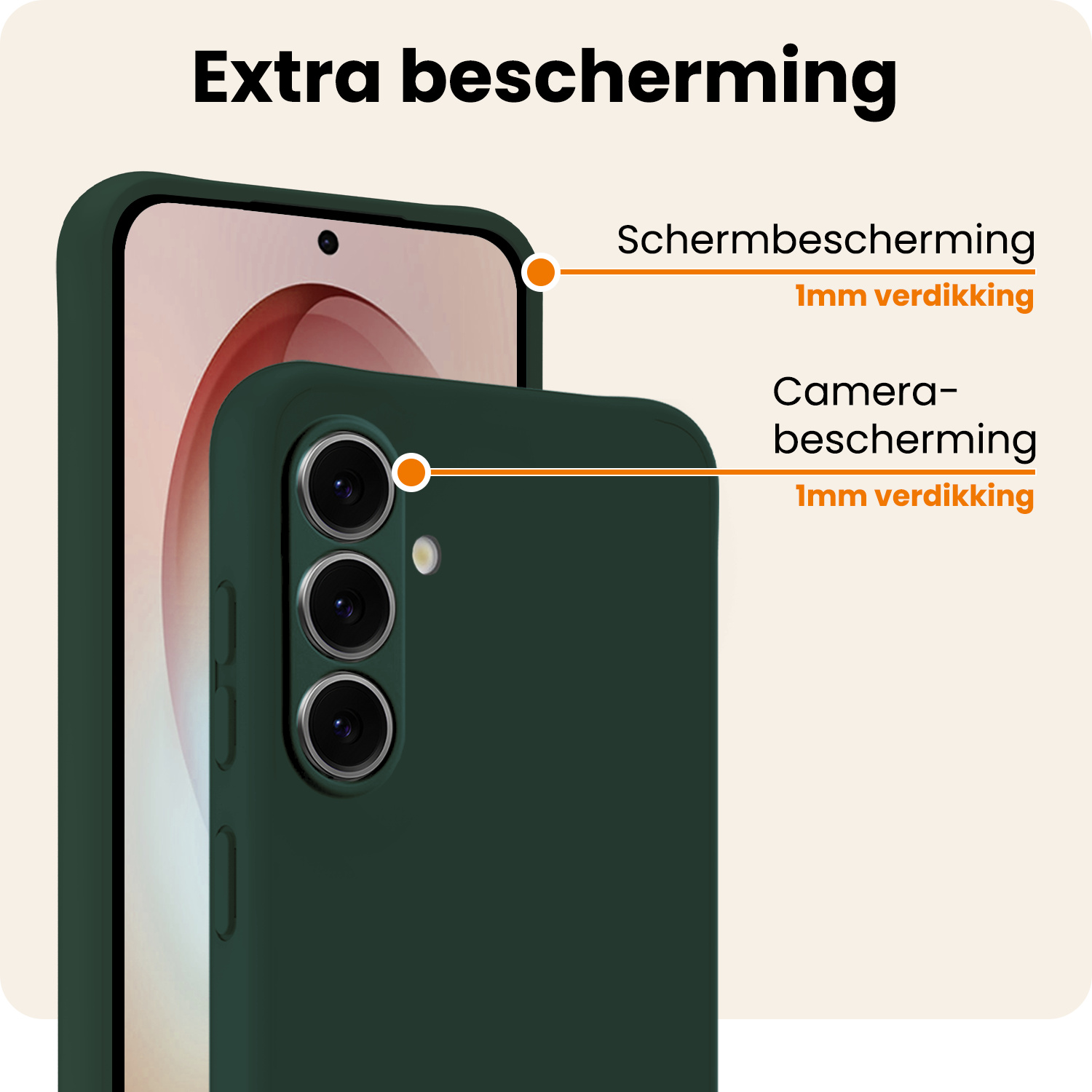 Nomfy Nomfy Samsung Galaxy S26 Plus Hoesje Siliconen Met Screenprotector - Donkergroen