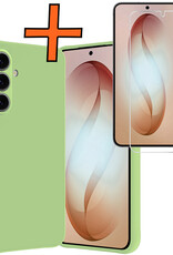 Nomfy Nomfy Samsung Galaxy S26 Plus Hoesje Siliconen Met Screenprotector - Groen
