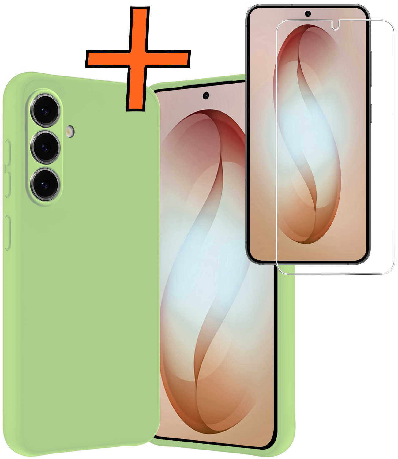 Nomfy Nomfy Samsung Galaxy S26 Plus Hoesje Siliconen Met Screenprotector - Groen