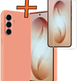 Nomfy Nomfy Samsung Galaxy S26 Plus Hoesje Siliconen Met Screenprotector - Perzik