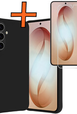 Nomfy Nomfy Samsung Galaxy S26 Plus Hoesje Siliconen Met Screenprotector - Zwart