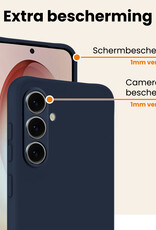 Nomfy Nomfy Samsung Galaxy S26 Plus Hoesje Siliconen Met 2x Screenprotector - Donkerblauw