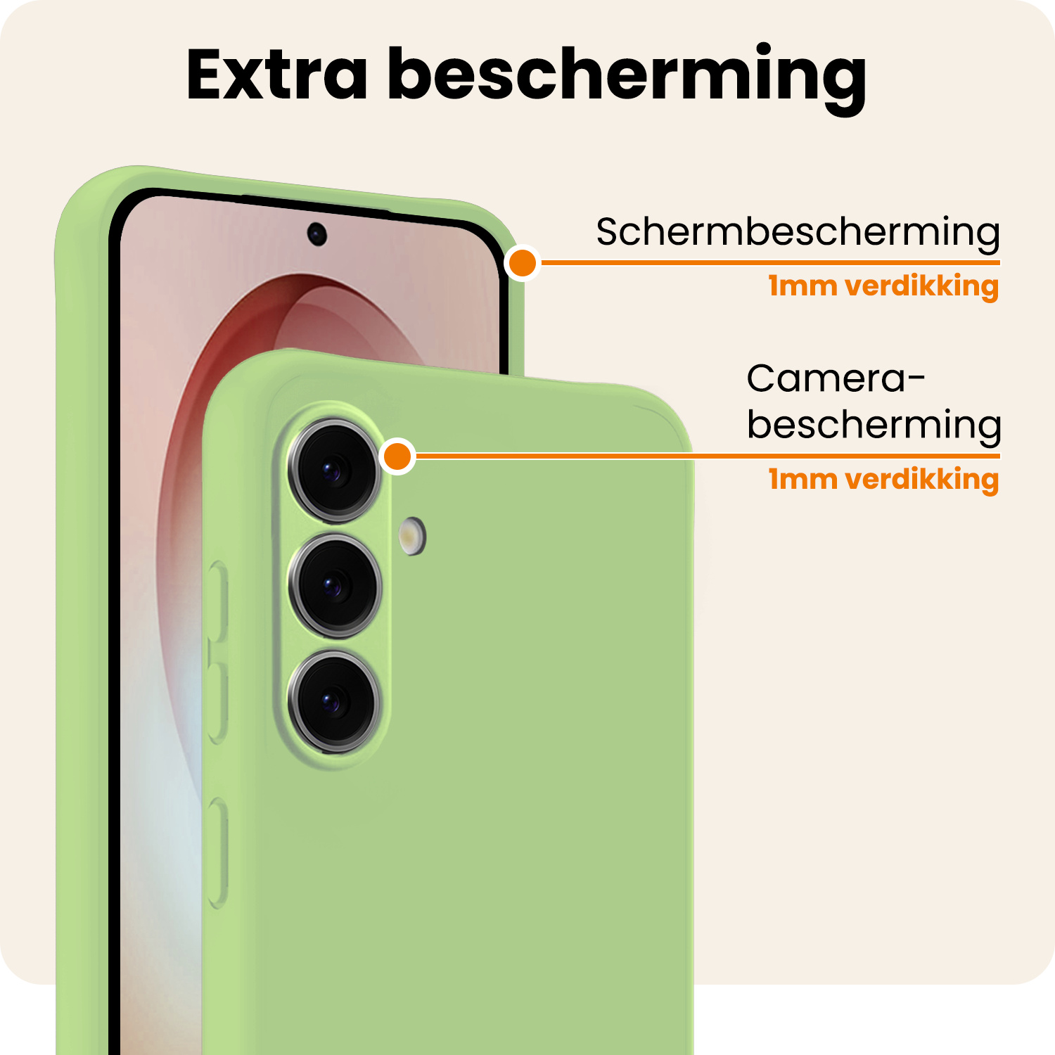 Nomfy Nomfy Samsung Galaxy S26 Plus Hoesje Siliconen Met 2x Screenprotector - Groen