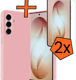 Nomfy Nomfy Samsung Galaxy S26 Plus Hoesje Siliconen Met 2x Screenprotector - Lichtroze