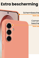 Nomfy Nomfy Samsung Galaxy S26 Plus Hoesje Siliconen Met 2x Screenprotector - Perzik