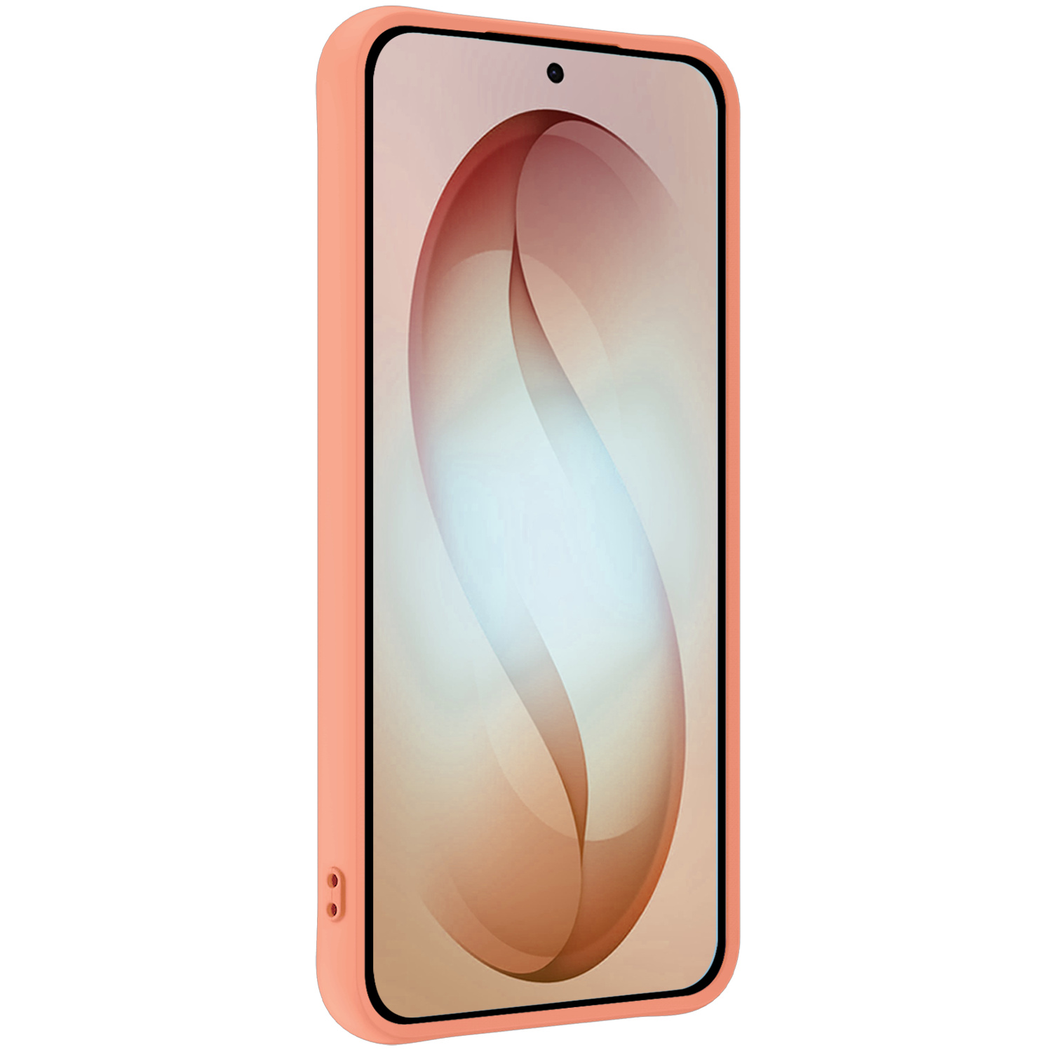 Nomfy Nomfy Samsung Galaxy S26 Plus Hoesje Siliconen Met 2x Screenprotector - Perzik