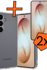 Nomfy Nomfy Samsung Galaxy S26 Plus Hoesje Siliconen Met 2x Screenprotector - Transparant