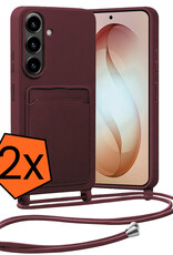 Nomfy Nomfy Samsung Galaxy S26 Plus Hoesje Pashouder met Koord - Aubergine - 2 PACK