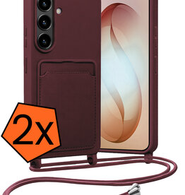 Nomfy Nomfy Samsung Galaxy S26 Plus Hoesje Pashouder met Koord - Aubergine - 2 PACK