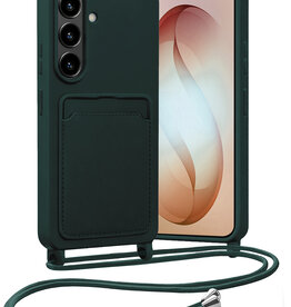 Nomfy Nomfy Samsung Galaxy S26 Plus Hoesje Pashouder met Koord - Donkergroen