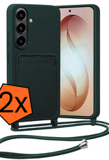 Nomfy Nomfy Samsung Galaxy S26 Plus Hoesje Pashouder met Koord - Donkergroen - 2 PACK