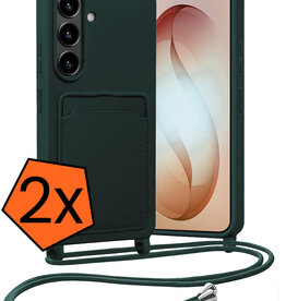 Nomfy Nomfy Samsung Galaxy S26 Plus Hoesje Pashouder met Koord - Donkergroen - 2 PACK