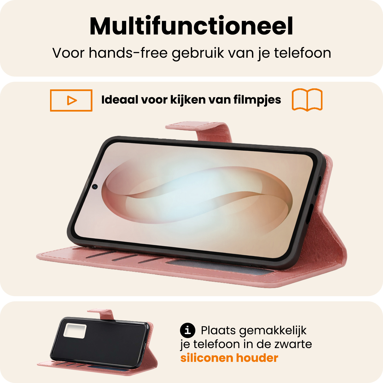 Nomfy Nomfy Samsung Galaxy S26 Plus Hoesje Bookcase - Rose Goud