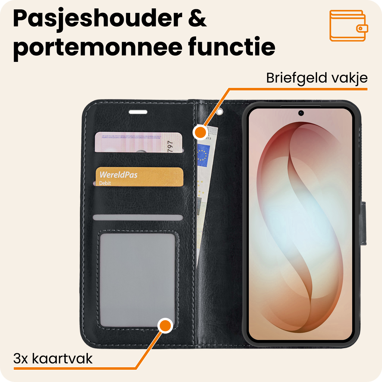 Nomfy Nomfy Samsung Galaxy S26 Plus Hoesje Bookcase - Zwart