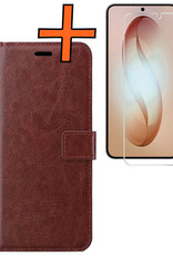 Nomfy Nomfy Samsung Galaxy S26 Plus Hoesje Bookcase Met Screenprotector - Bruin