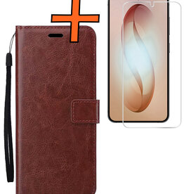 Nomfy Nomfy Samsung Galaxy S26 Plus Hoesje Bookcase Met Screenprotector - Bruin