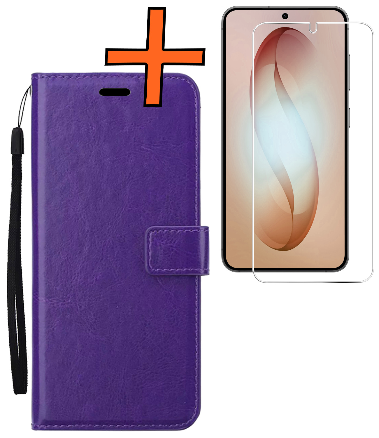 Nomfy Nomfy Samsung Galaxy S26 Plus Hoesje Bookcase Met Screenprotector - Paars