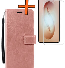 Nomfy Nomfy Samsung Galaxy S26 Plus Hoesje Bookcase Met Screenprotector - Rose Goud