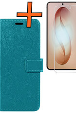 Nomfy Nomfy Samsung Galaxy S26 Plus Hoesje Bookcase Met Screenprotector - Turquoise