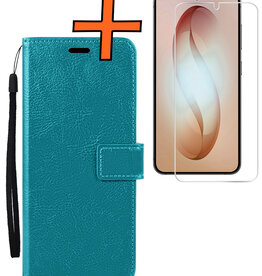 Nomfy Nomfy Samsung Galaxy S26 Plus Hoesje Bookcase Met Screenprotector - Turquoise