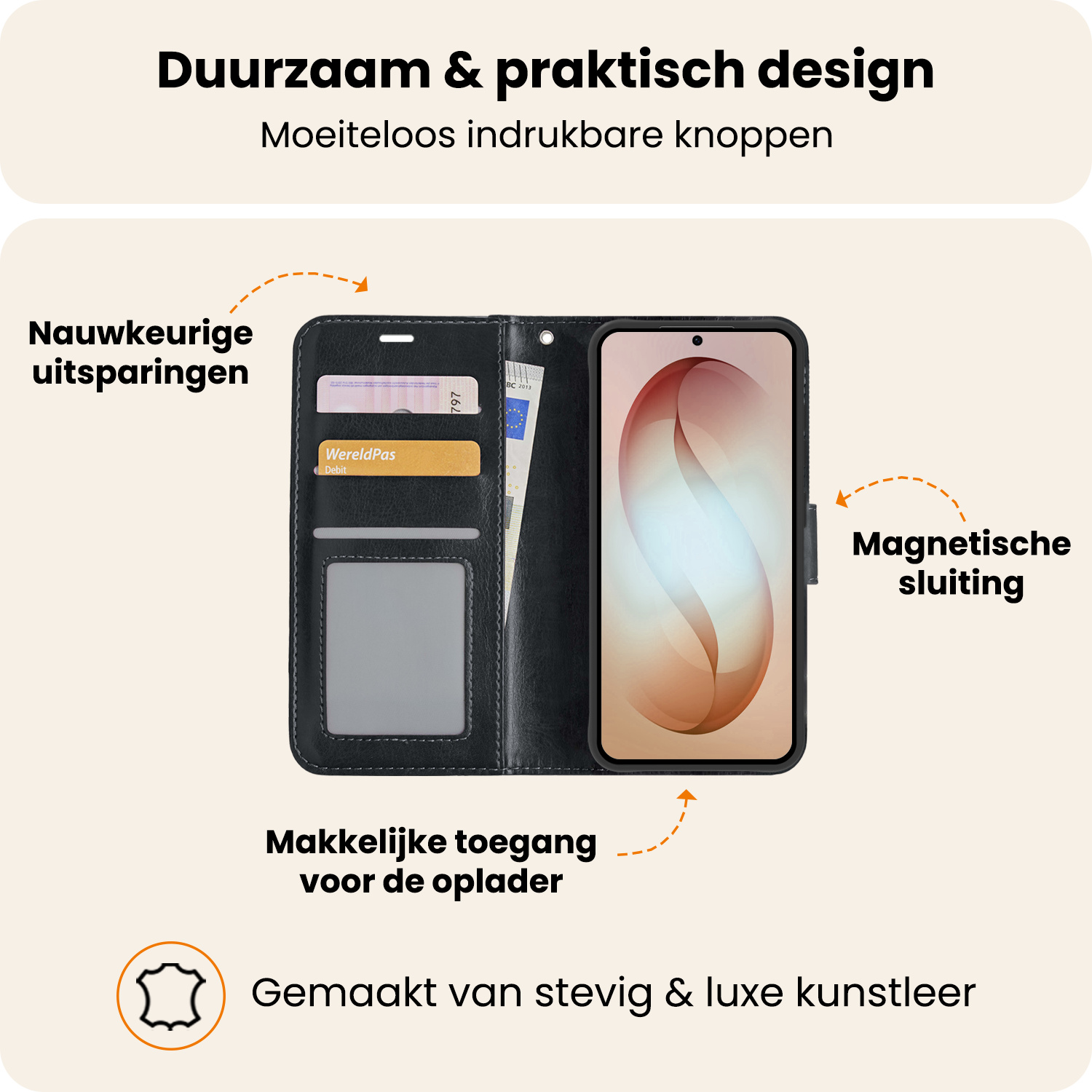 Nomfy Nomfy Samsung Galaxy S26 Plus Hoesje Bookcase Met Screenprotector - Zwart