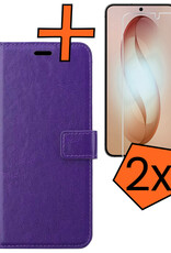Nomfy Nomfy Samsung Galaxy S26 Plus Hoesje Bookcase Met 2x Screenprotector - Paars