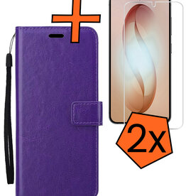Nomfy Nomfy Samsung Galaxy S26 Plus Hoesje Bookcase Met 2x Screenprotector - Paars