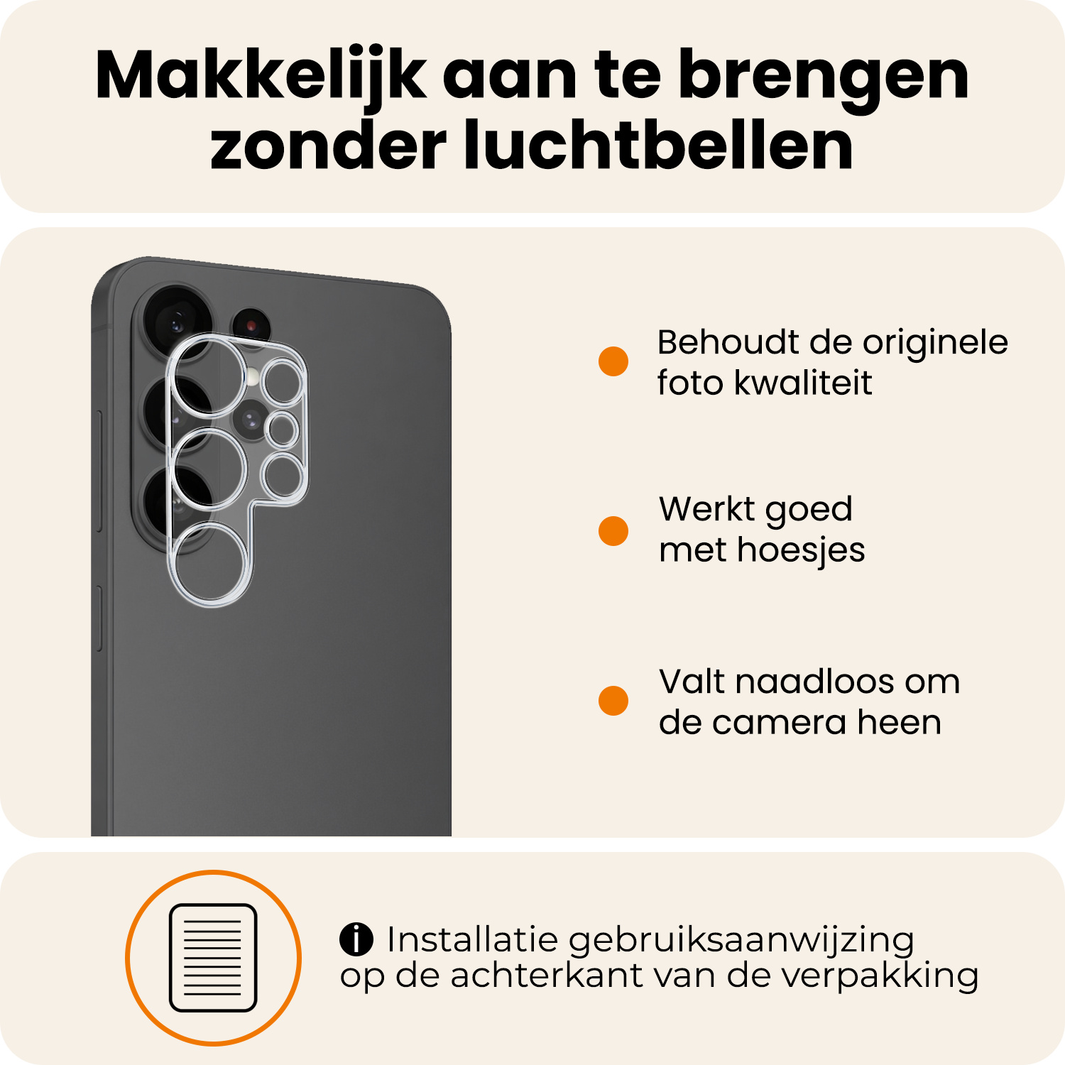 Nomfy Nomfy Samsung Galaxy S26 Ultra Camera Screenprotector - 3 PACK