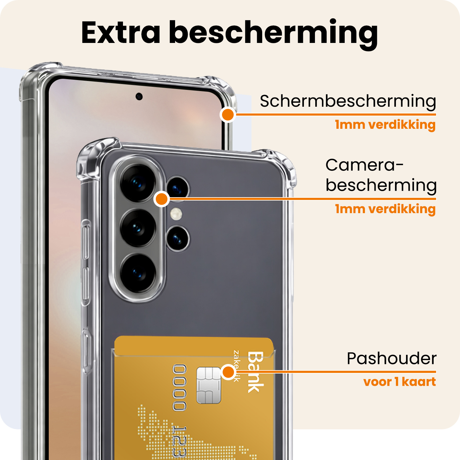 Nomfy Nomfy Samsung Galaxy S26 Ultra Hoesje Pashouder Met Screenprotector