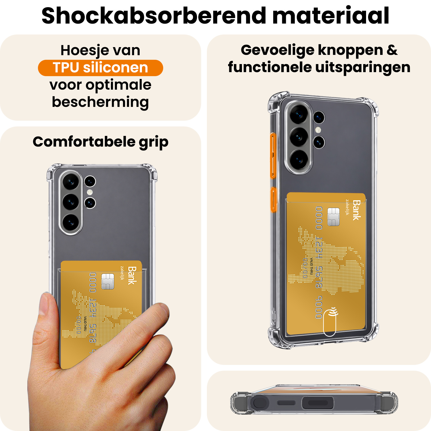 Nomfy Nomfy Samsung Galaxy S26 Ultra Hoesje Pashouder Met Screenprotector