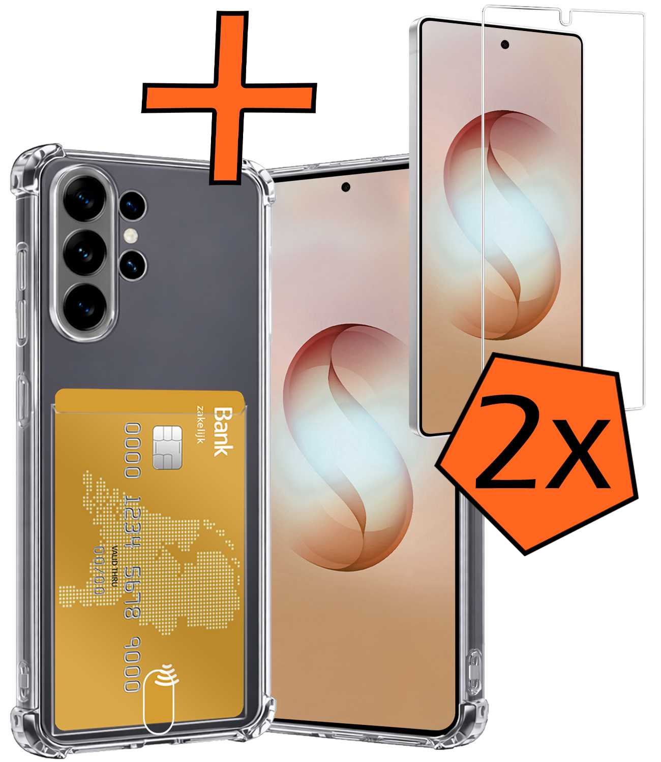 Nomfy Nomfy Samsung Galaxy S26 Ultra Hoesje Pashouder Met 2x Screenprotector