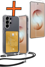 Nomfy Nomfy Samsung Galaxy S26 Ultra Hoesje Pashouder met Koord Met Screenprotector