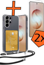 Nomfy Nomfy Samsung Galaxy S26 Ultra Hoesje Pashouder met Koord Met 2x Screenprotector